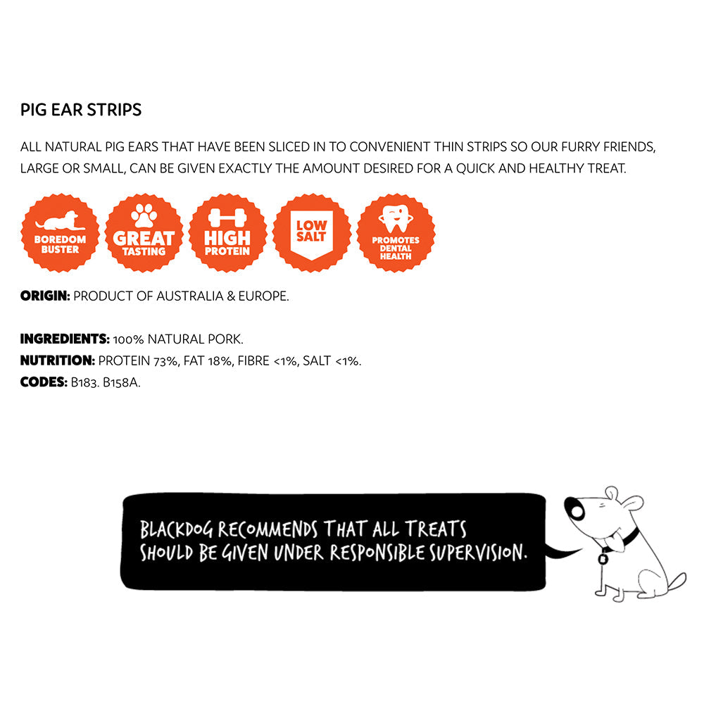 Blackdog Naturally Good Pig Ear Strips High Protein Low Salt Dog Treats 500g — image 3