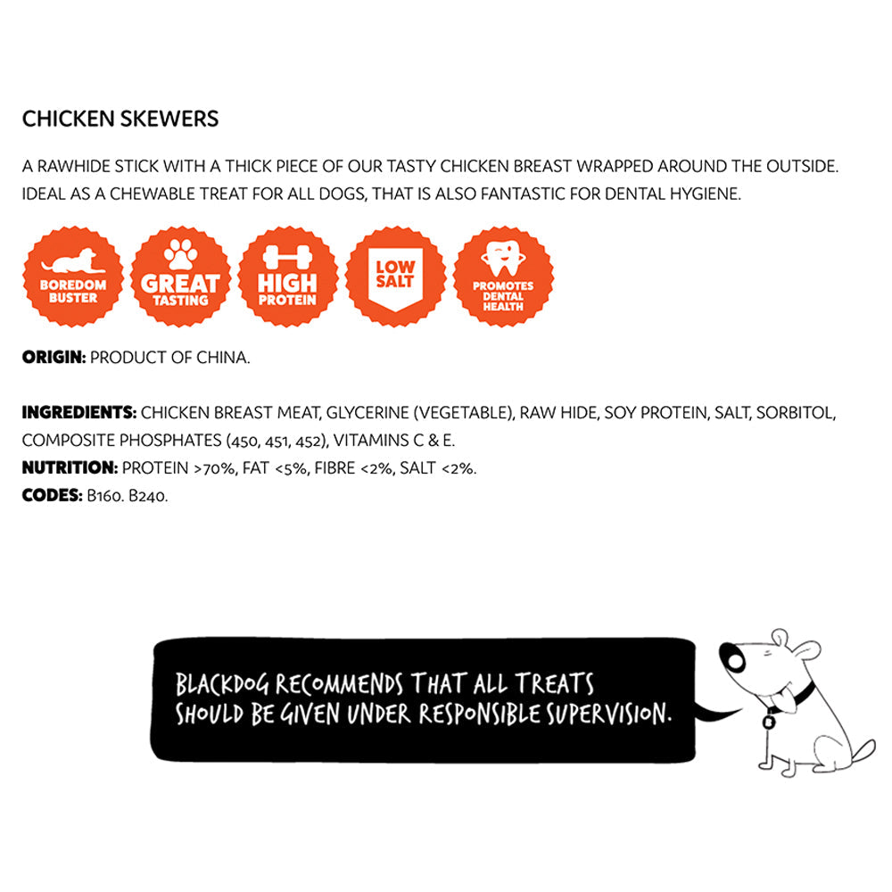 Blackdog Chicken Skewers Dog Treats High Protein Promotes Dental Health 1kg — image 3