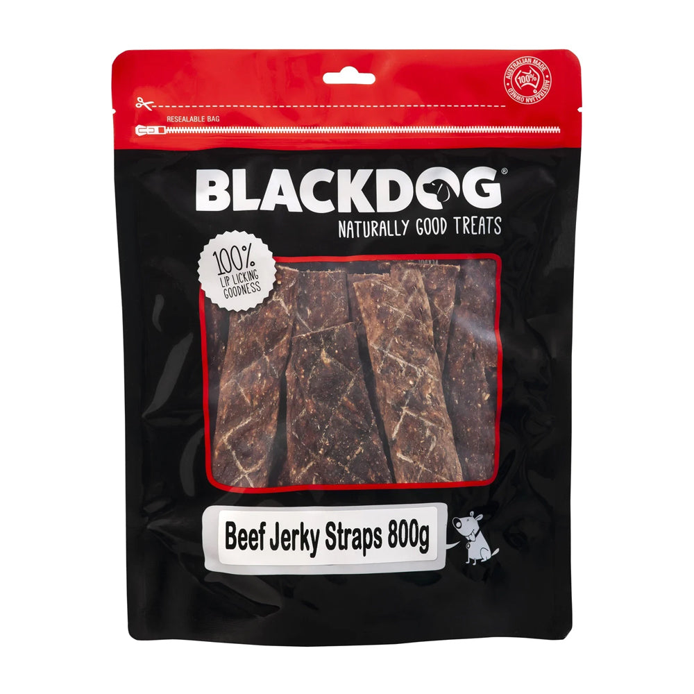 Blackdog Natural Beef Jerky Pet Dog Chews/Straps Strips High Protein Treats 800g