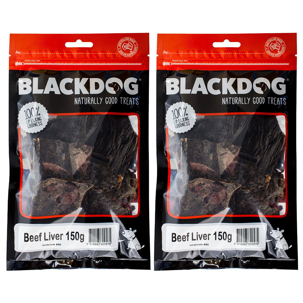 Blackdog 150g Naturally Good Pet/Dog Beef Liver Healthy Treats/Food/Reward (2 Pack)
