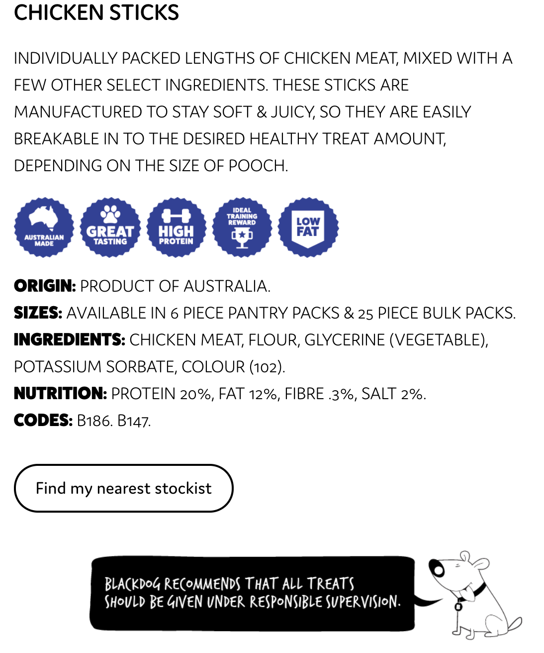 Blackdog 6PK Blackdog Naturally Good Pet/Dog Chicken Sticks Healthy Treats/Reward/Food (2 Pack) — image 3