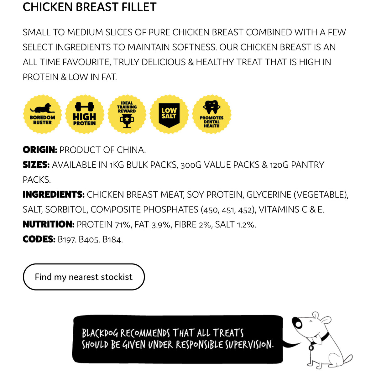 Blackdog Naturally Good Pet/Dog Chicken Breast Fillets Healthy Treats/Food — image 2