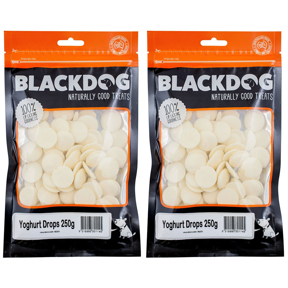 Blackdog 250g Naturally Good Pet/Dog Yoghurt Drops Healthy Treats/Food/Reward (2 Pack)