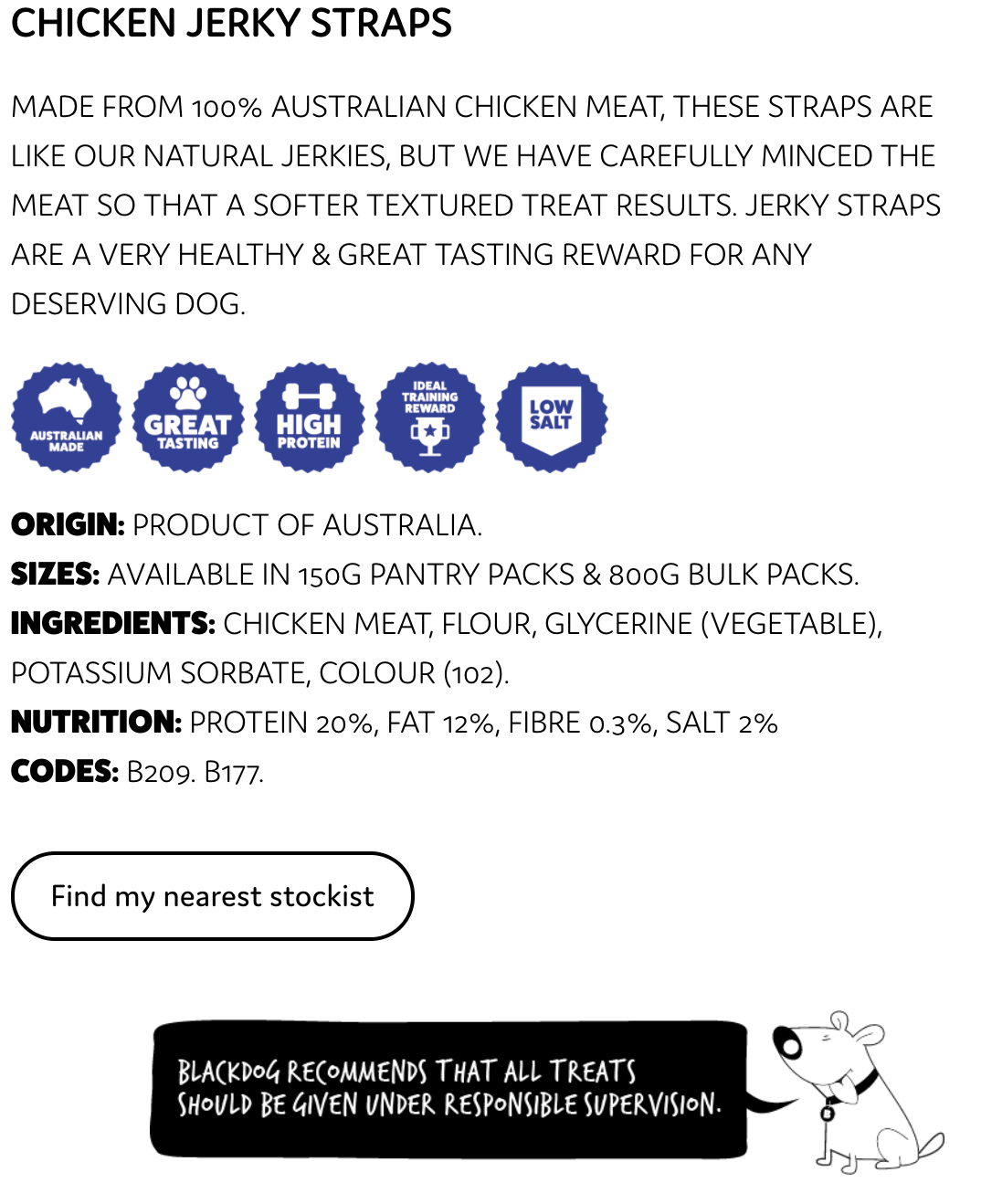 Blackdog Chicken Jerky Straps Dog Treat 2 Pack 150g Natural High Protein — image 3