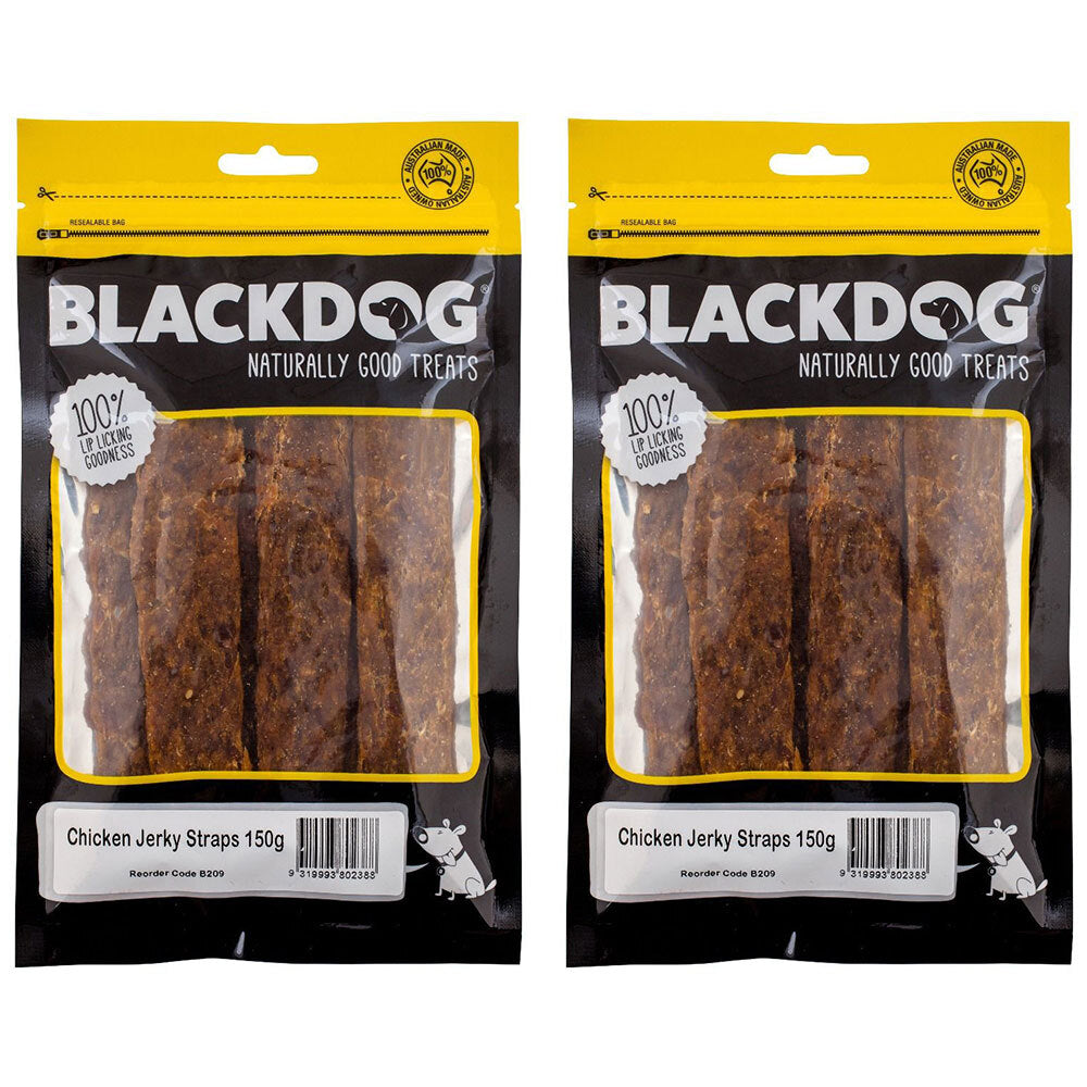 Blackdog Chicken Jerky Straps Dog Treat 2 Pack 150g Natural High Protein
