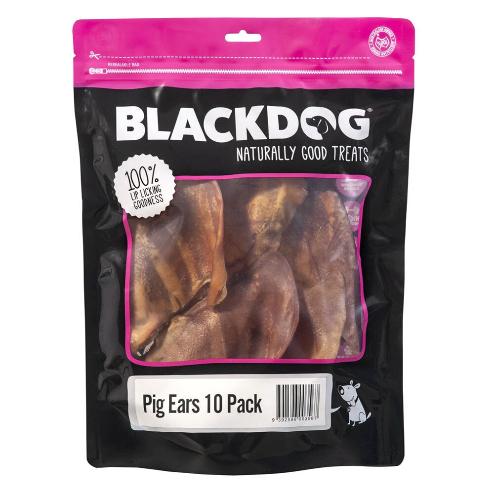 Blackdog Naturally Good Pet/Dog Pigs Ears Healthy Treats/Food/Reward (10 Pieces)