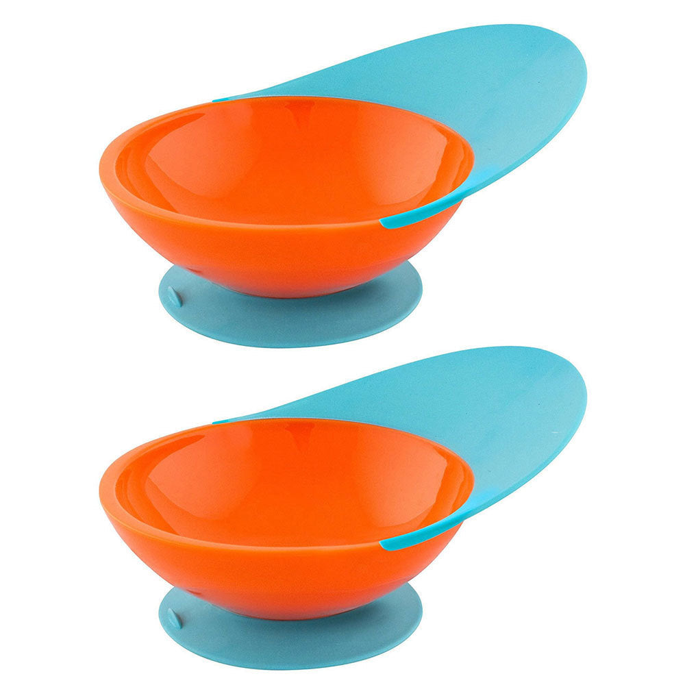 Boon Catch Bowl with Spill Catcher - Blue/Orange (2 Pack)