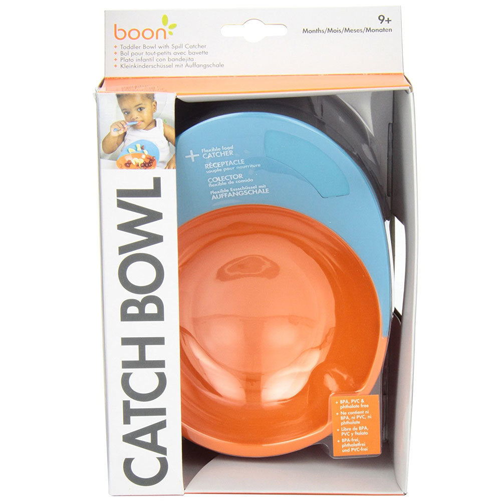 Boon Blue/Orange Cath Bowl w/ Spill Cather for Baby/Toddler Food Mat/Table/Tray — image 5