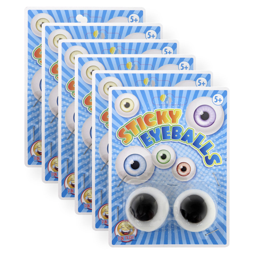Sticky Eyeballs Fun Trick Funny Gag Novelty Spooky Children's Play Toy 5y+ (6 Pack)