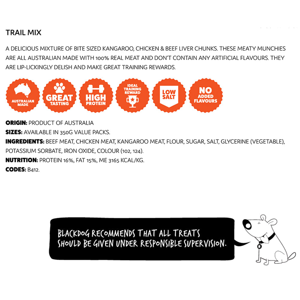 Blackdog Trail Mix Bag Beef/Chicken/Kangaroo Low-Salt 350g Dog/Pet Reward/Treat — image 2