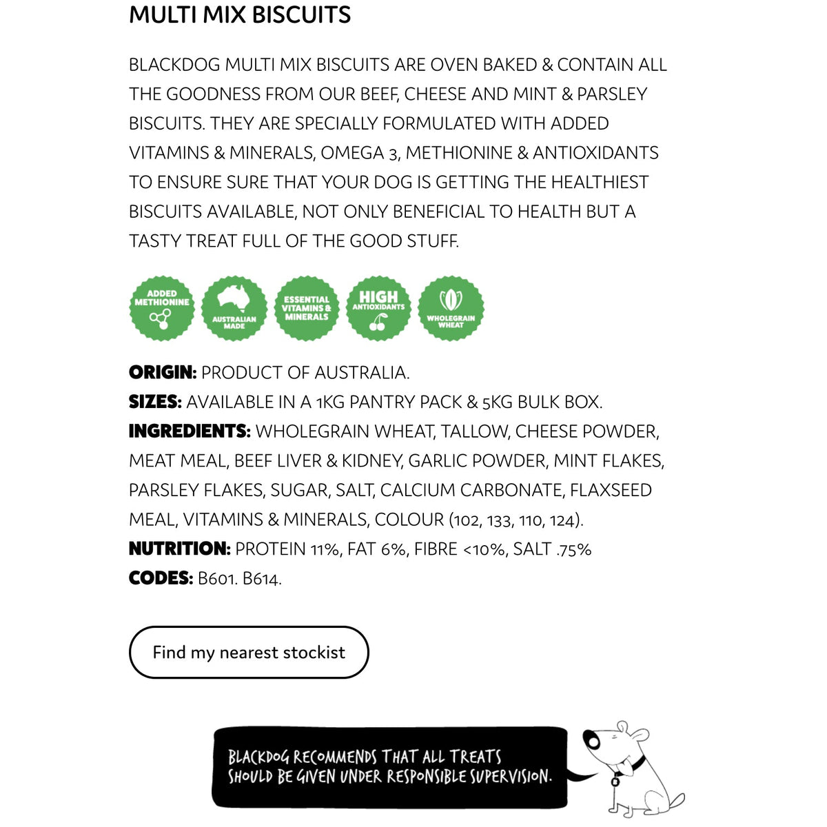 Blackdog 1kg Naturally Good Pet/Dog Premium Multi Mix Biscuits Healthy Treats — image 2