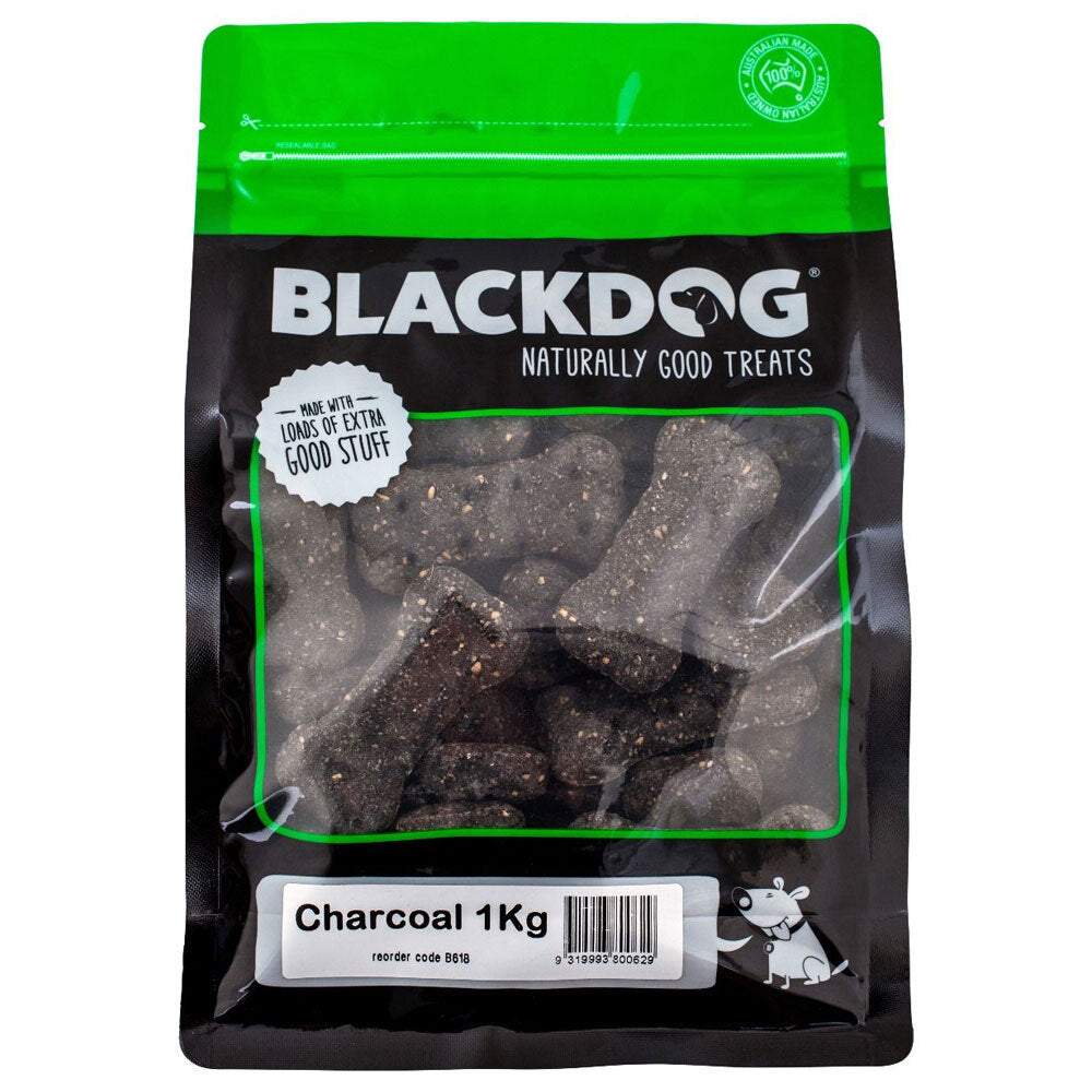 Blackdog 1kg Premium Dog Biscuits Puppy Chew Pet Healthy Food Treats Charcoal