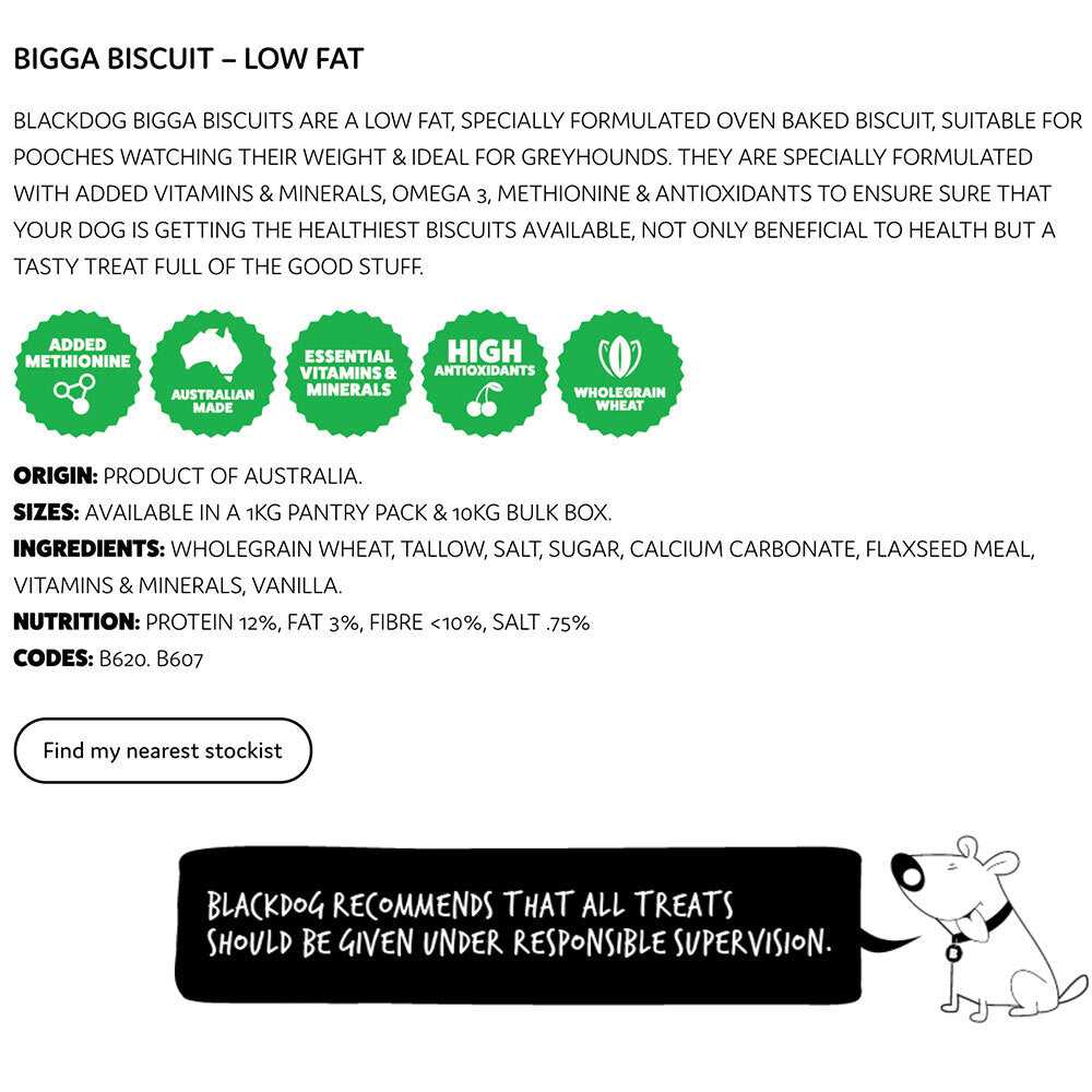 Blackdog 1kg Premium Dog Biscuits Puppy Chew Pet Healthy Omega Food Treats Bigga — image 3