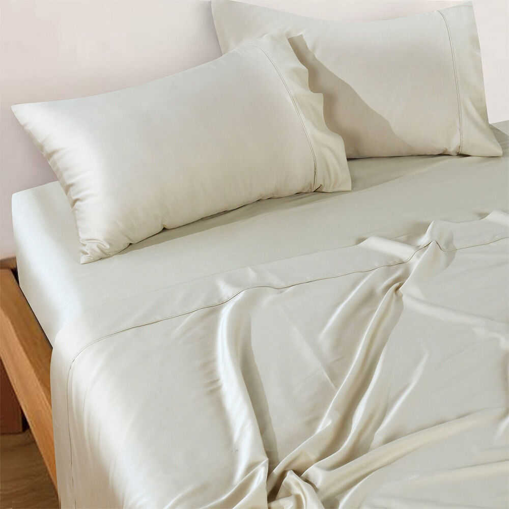 Bianca Rosebank 500TC Soft Mega King Size Bed Sheet Set w/ 2xPillowcases Sand