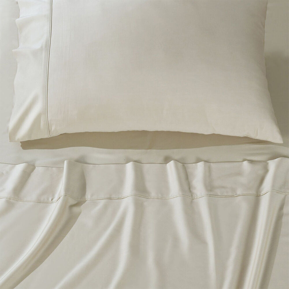 Bianca Sand w/ 2xPillowcases Rosebank 500TC Soft Mega Queen Size Bed Sheet Set — image 3