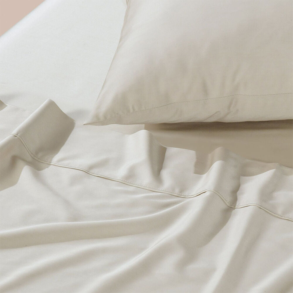 Bianca Sand w/ 2xPillowcases Rosebank 500TC Soft Mega Queen Size Bed Sheet Set — image 4
