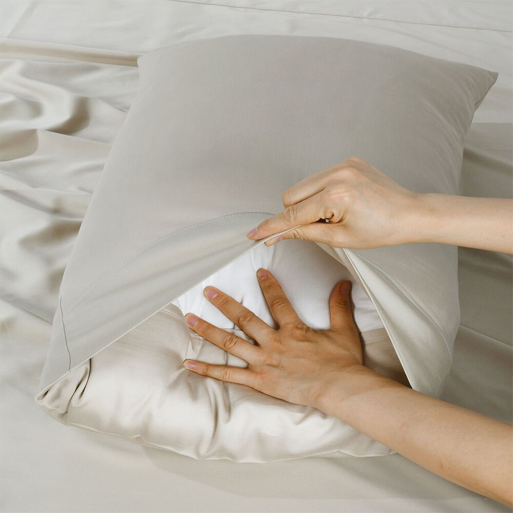 Bianca Rosebank 500TC Pillowcases Bamboo/Cotton Sand (2 Pieces)