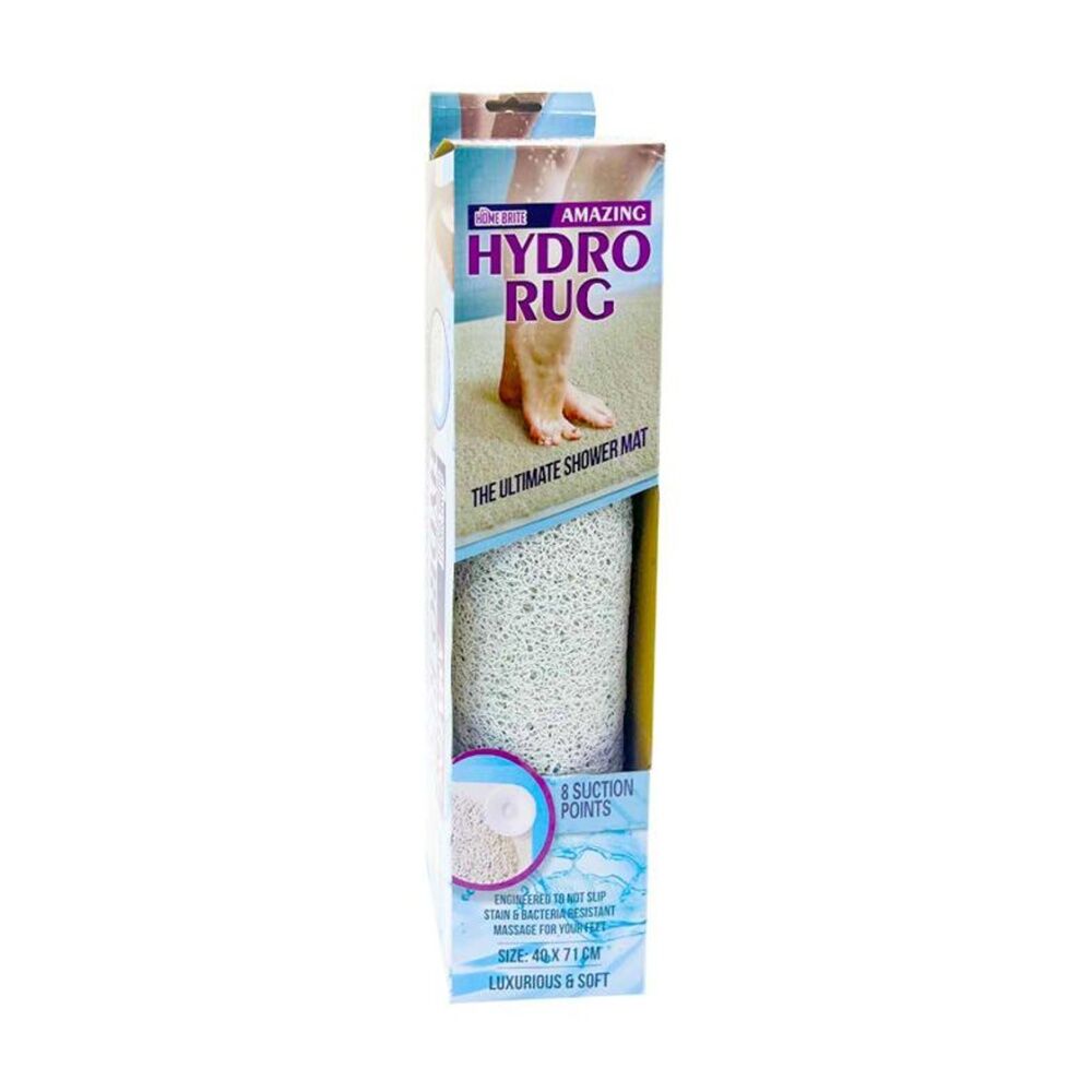 Homebrite Anti Slip Hydro Shower Mat w/8 Suction Points 40x71cm White (4 Pack) — image 2