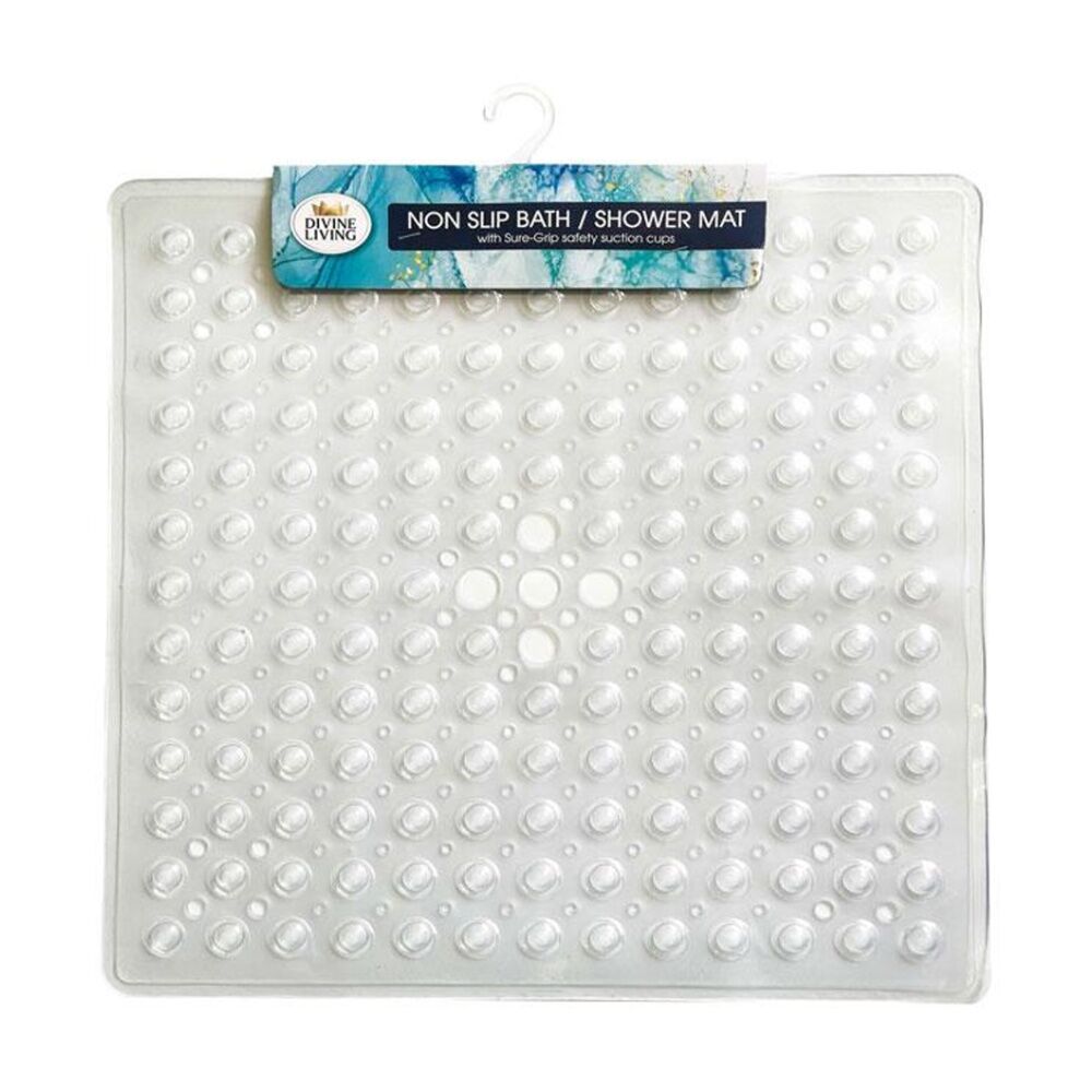 Divine Living Non Slip Bath/Shower Mat w/ Sure Grip Suction Cups 53x53cm (2 Pack) — image 2