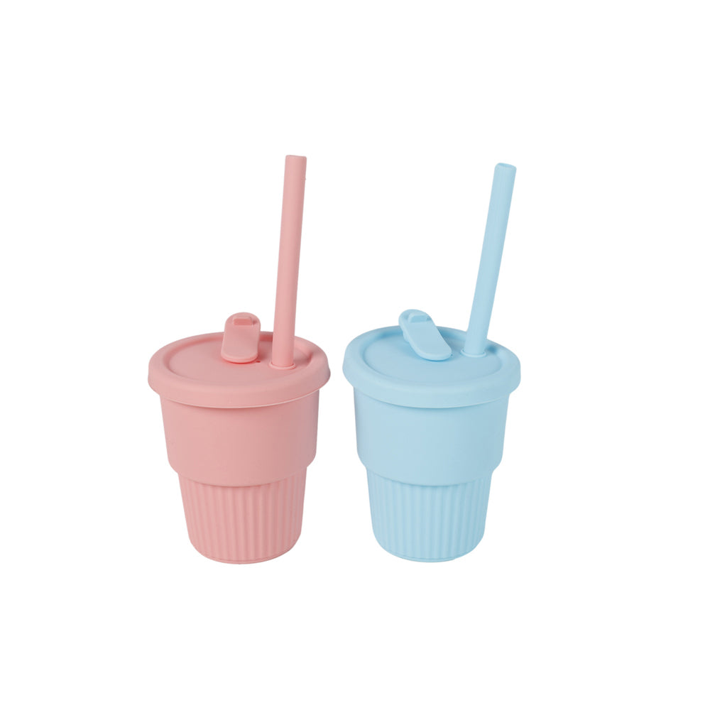 Cuddle Bug Baby/Toddler Silicone Training Drinking Straw Cup 300ml Assorted (3 Pack) — image 2