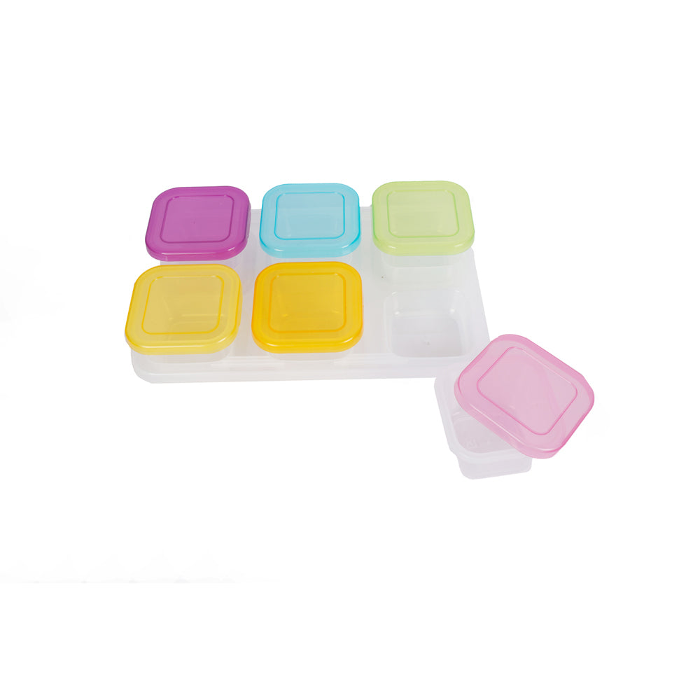 Cuddle Bug Baby/Toddler Freezer Food Storage Container w/ Tray Assorted (6 Pieces)