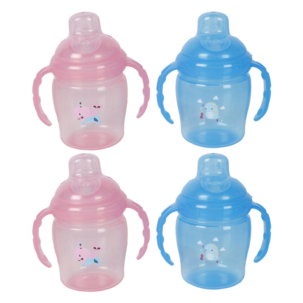 Cuddle Bug Soft Spout Baby/Toddler Training Sippy Cup 225ml Set Pink/Blue (4 Pack)