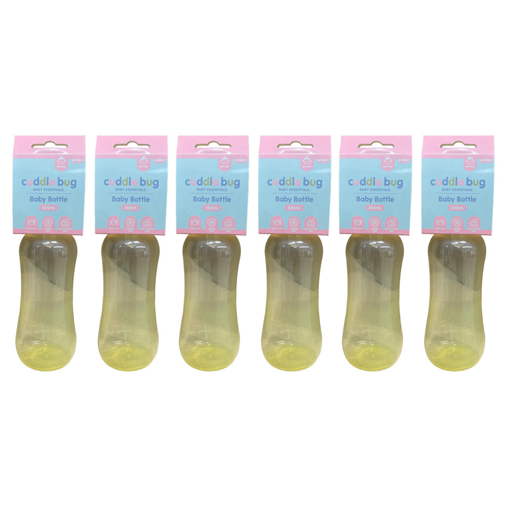 Cuddle Bug Baby/Toddler Bottle 300ml Bubble Design Set 3 A/C Kw8002 Assorted (6 Pack)
