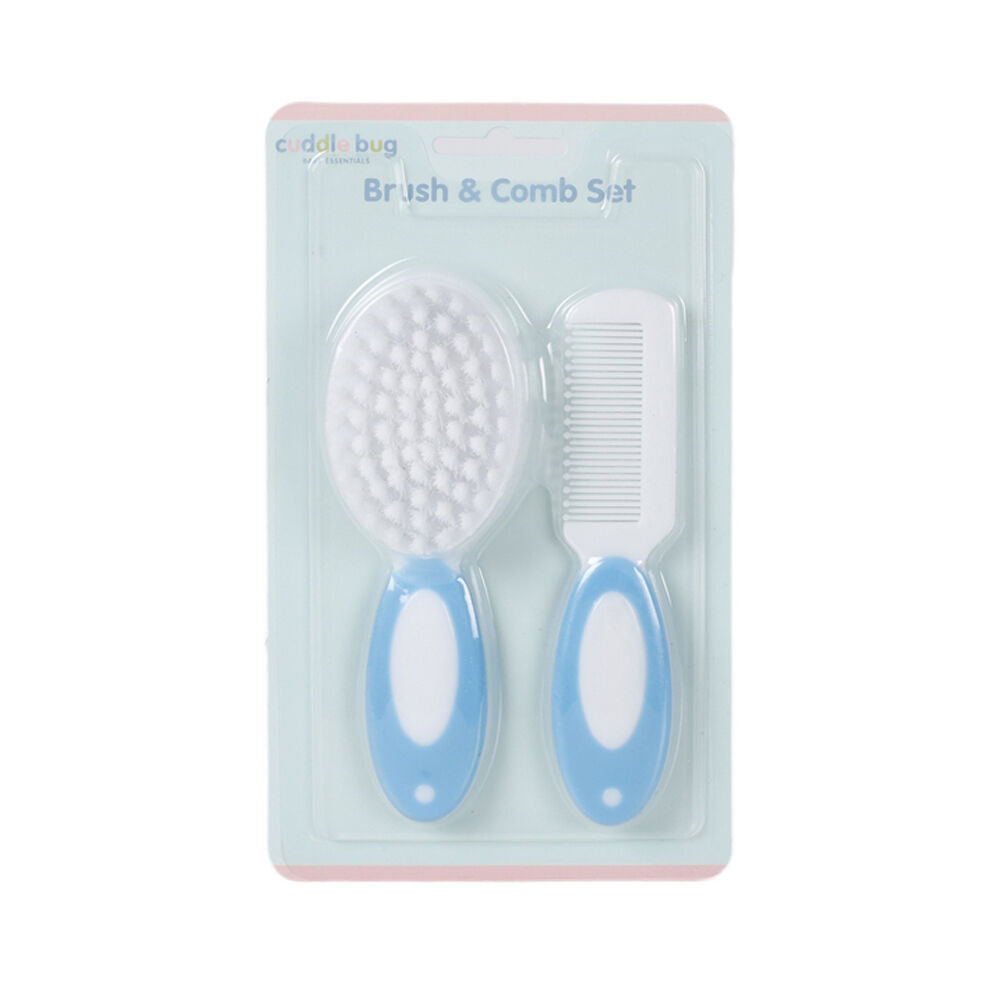 Cuddle Bug Newborn Baby Grooming Silicone Hair Brush & Comb Set Assorted