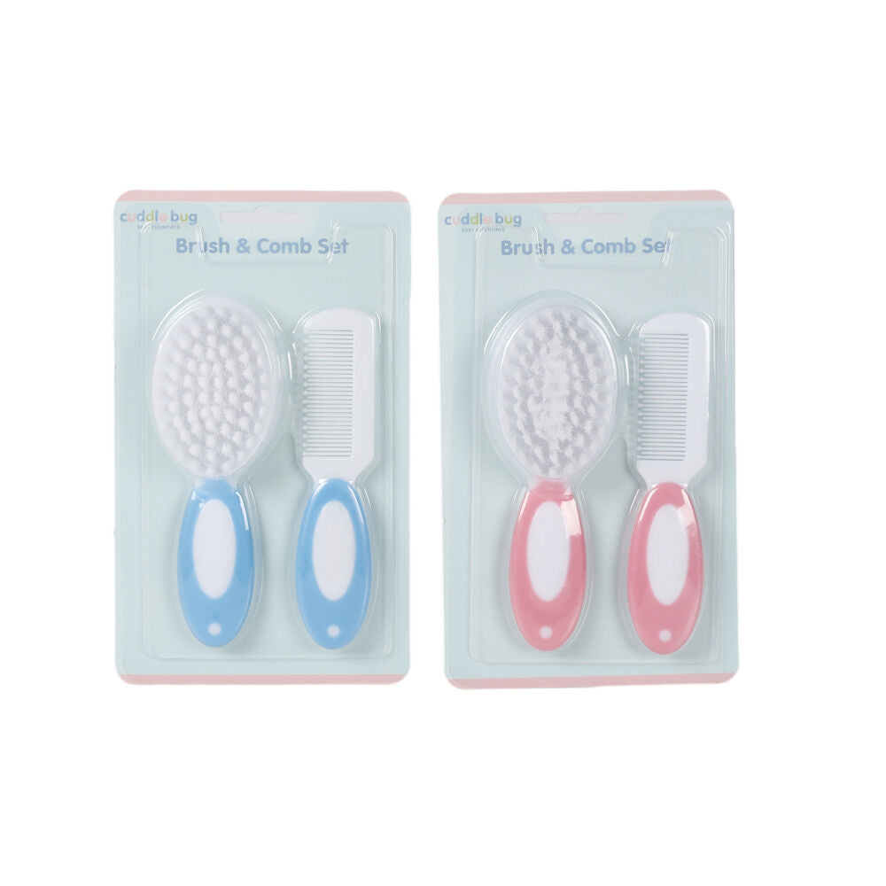 Cuddle Bug Newborn Baby Grooming Silicone Hair Brush & Comb Set Assorted — image 3