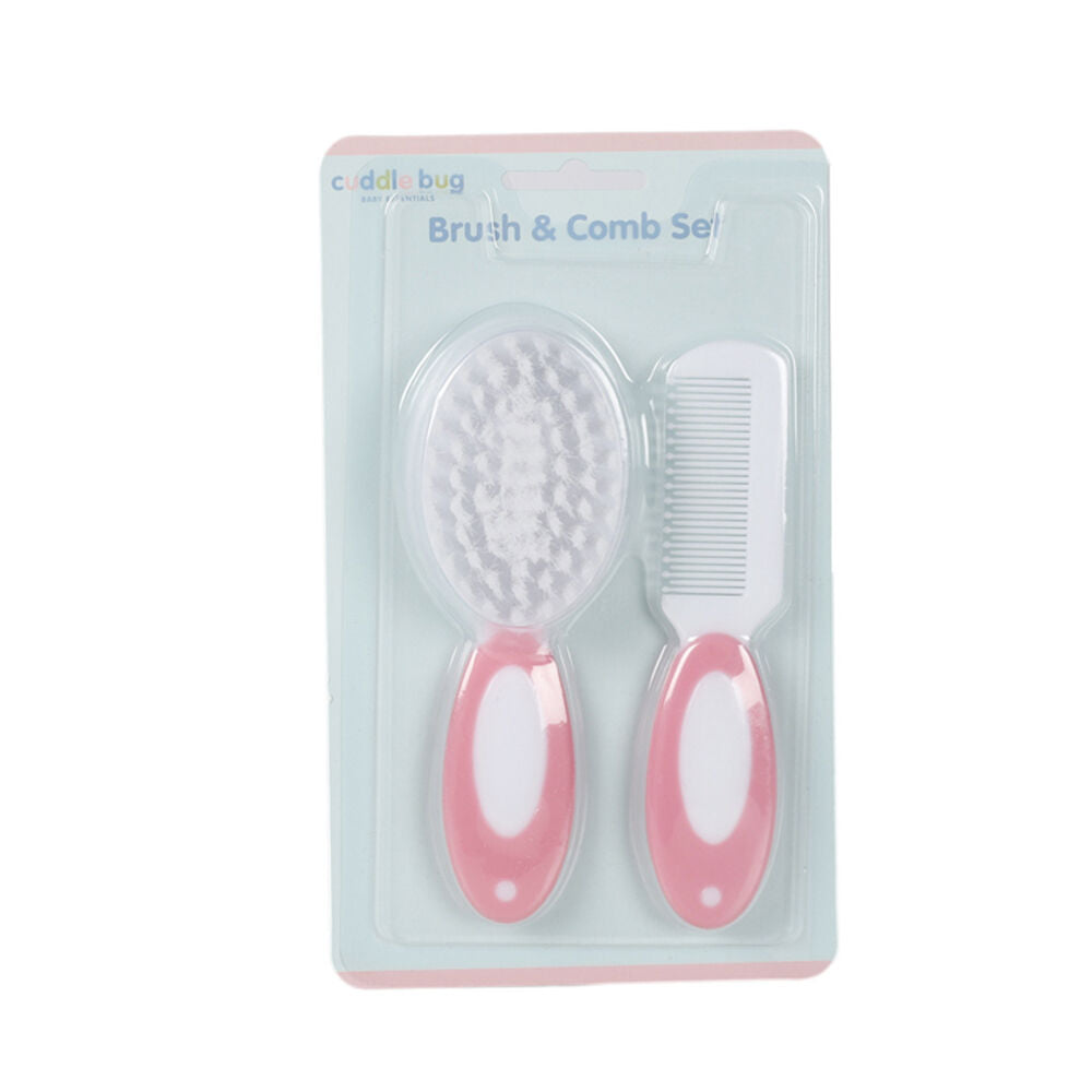 Cuddle Bug Newborn Baby Grooming Silicone Hair Brush & Comb Set Assorted — image 2