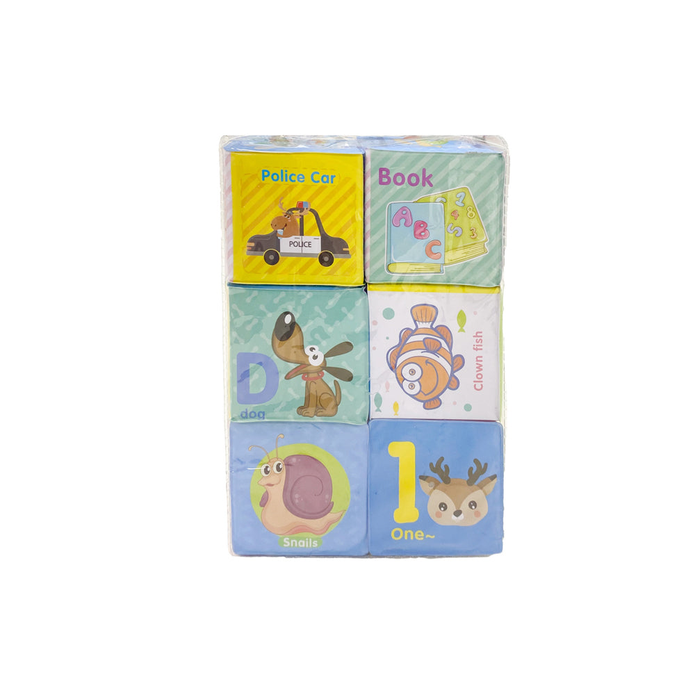 Cuddle Bug 6pc Cuddle Bug Baby/Toddler Educational Blocks Soft Play Toys 7x7cm Assorted (2 Pack) — image 2