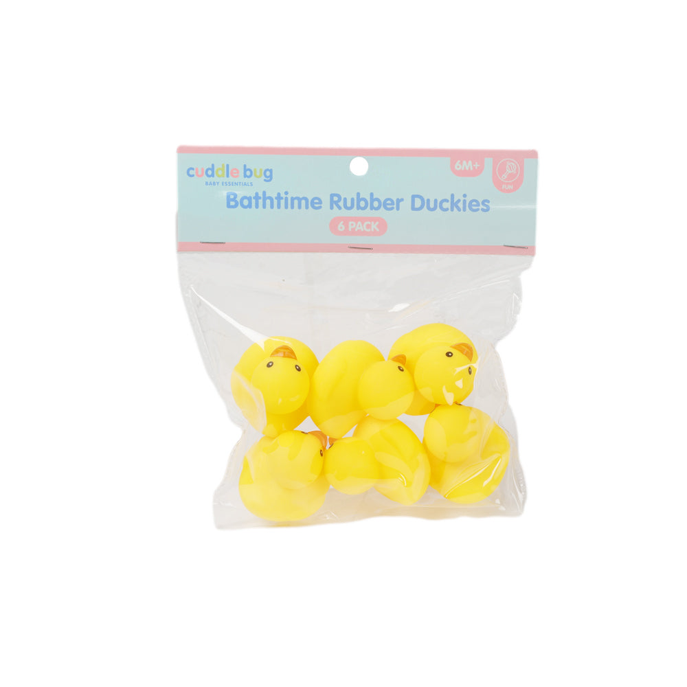 Cuddle Bug Baby/Toddler Bath Play Toy Rubber Duckies in PVC Bag 20x17cm (6 Pieces)