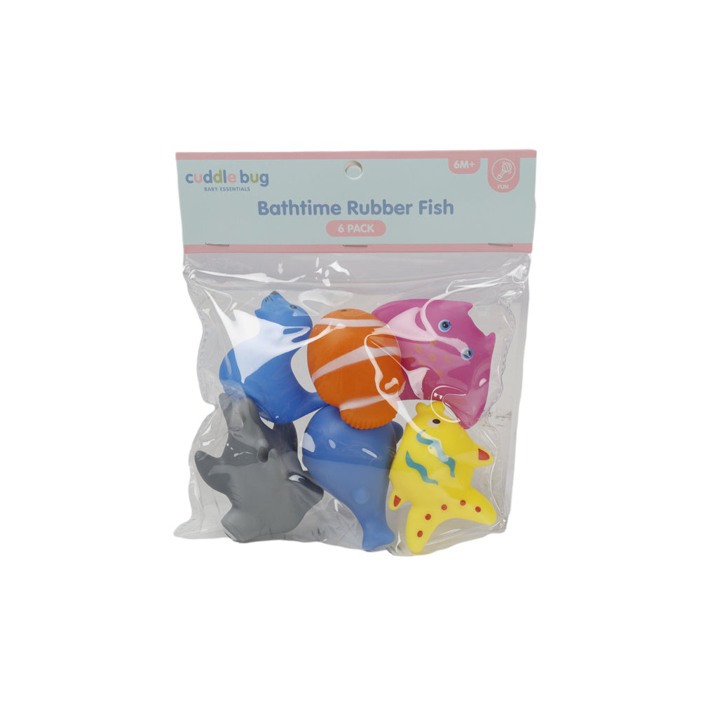 Cuddle Bug Baby Bath Play Toy Fish 6 Designs in PVC Bag 21x17cm Assorted (6 Pieces)