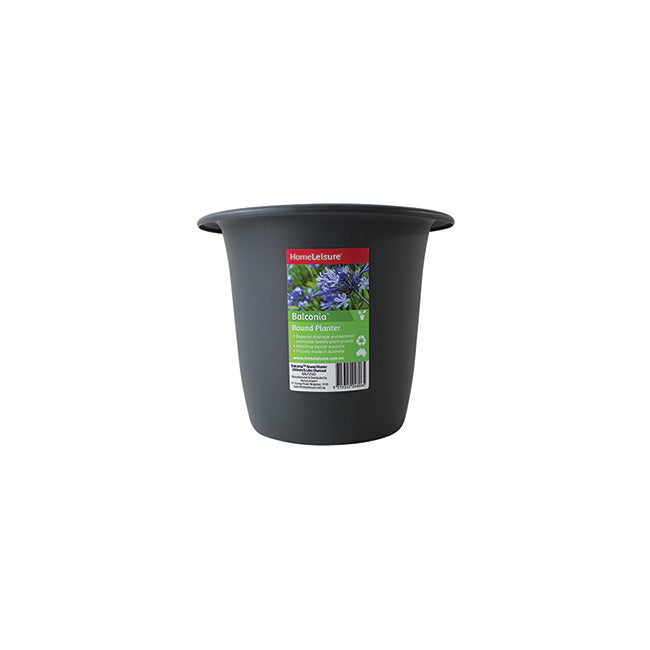 Homeleisure Balconia Round Planter Flower/Plant Pot Garden Decor 25cm Charc