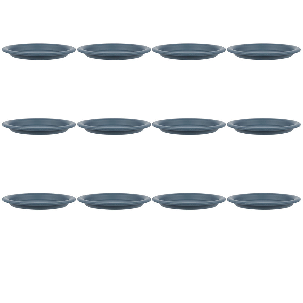 Homeleisure Balconia Round Indoor/Outdoor Plant Saucer for 25cm Pot Blue (12 Pack)