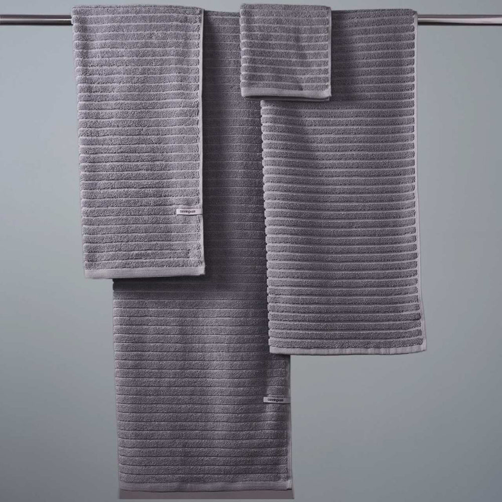 Canningvale Alessia Cotton Bamboo Quick Drying Rib Towel Set Porcini Grey (6 Pieces) — image 2