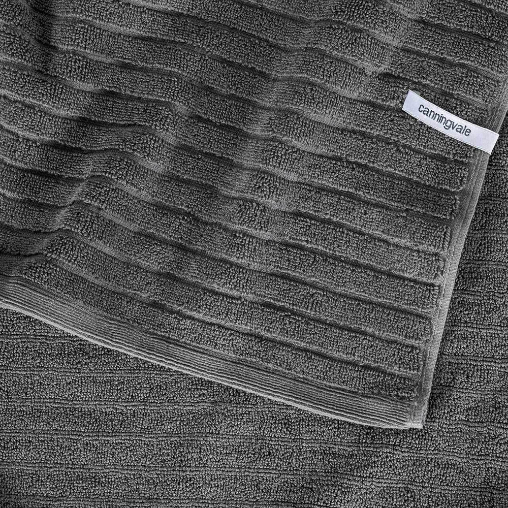 Canningvale Alessia Cotton Bamboo Quick Drying Rib Towel Set Porcini Grey (6 Pieces)
