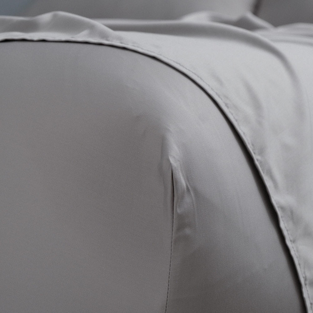 Canningvale Carrara Perla Grey Queen Bed Fitted Sheet Set Alessia Bamboo Cotton — image 3