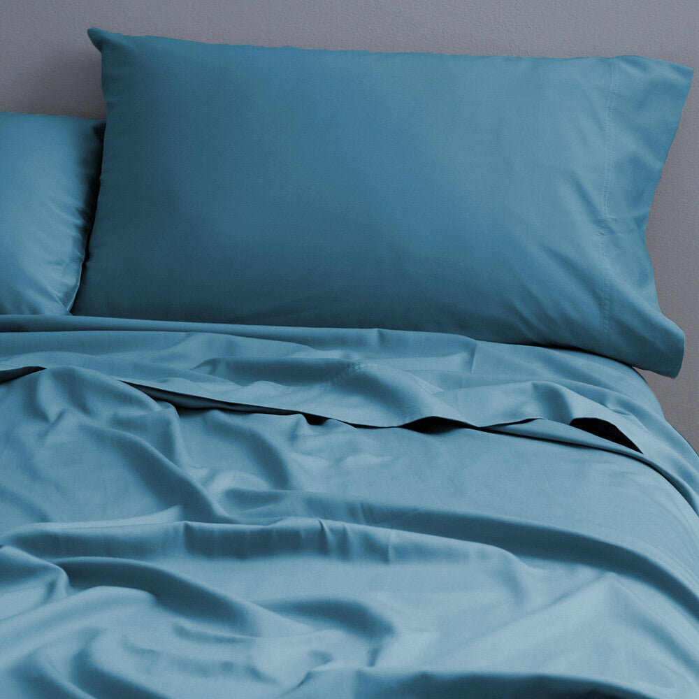 Canningvale Carrara Ocean Bed Fitted Sheet Set Alessia Bamboo Cotton — Queen