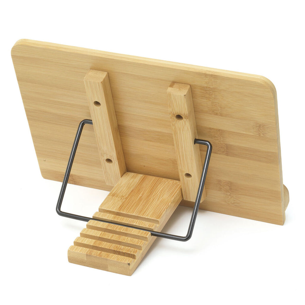 Legami Bamboo/Stainless Steel Tablet/Book Adjustable Angle Folding Stand w/Arms — image 3