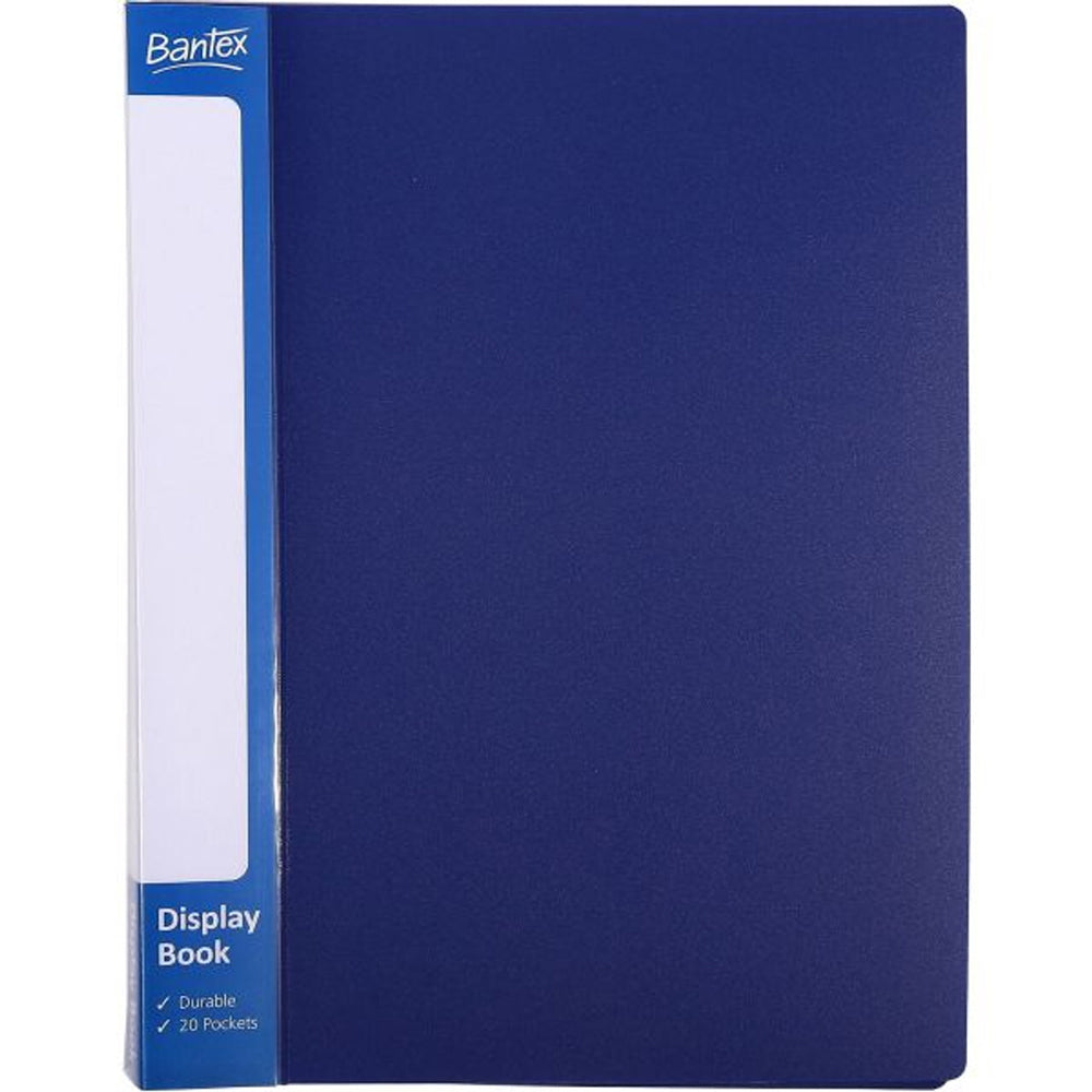 Bantex 20 Fixed Pockets A4 Insert Spine Display Presentation Book Blue (24 Pack) — image 2