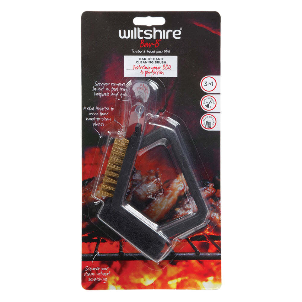 Wiltshire Bar-B Hand 3-In-1 Brass Bristle Barbeque Grill Cleaning Brush — image 3