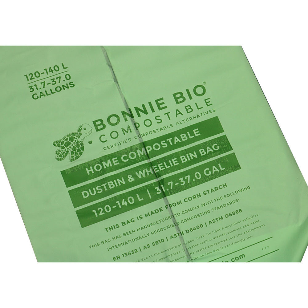 Bonnie Bio Compostable 120-140L Dustbin & Wheelie Bin/Garbage Bags Green (10 Pack) — image 3