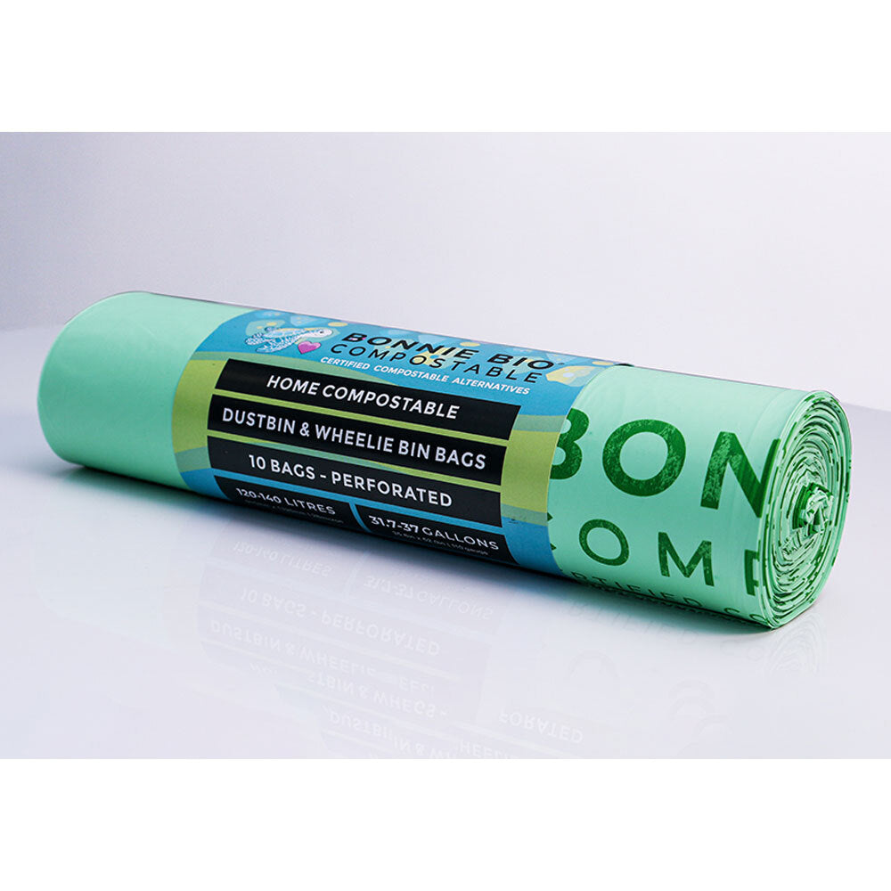 Bonnie Bio Compostable 120-140L Dustbin & Wheelie Bin/Garbage Bags Green (10 Pack) — image 2