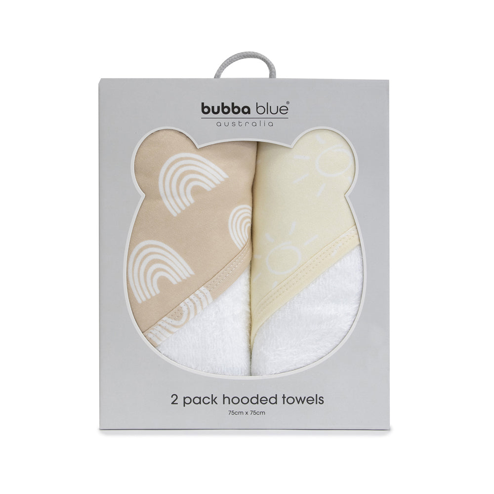 Bubba Blue Nordic Hooded Bathing Towel, Vanilla/Latte (2 Pieces)