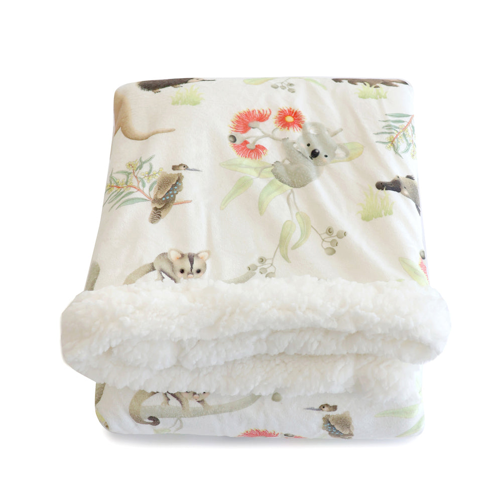 Bubba Blue Aussie Animal Baby/Childrens Reversible Cosy Cuddle Blanket