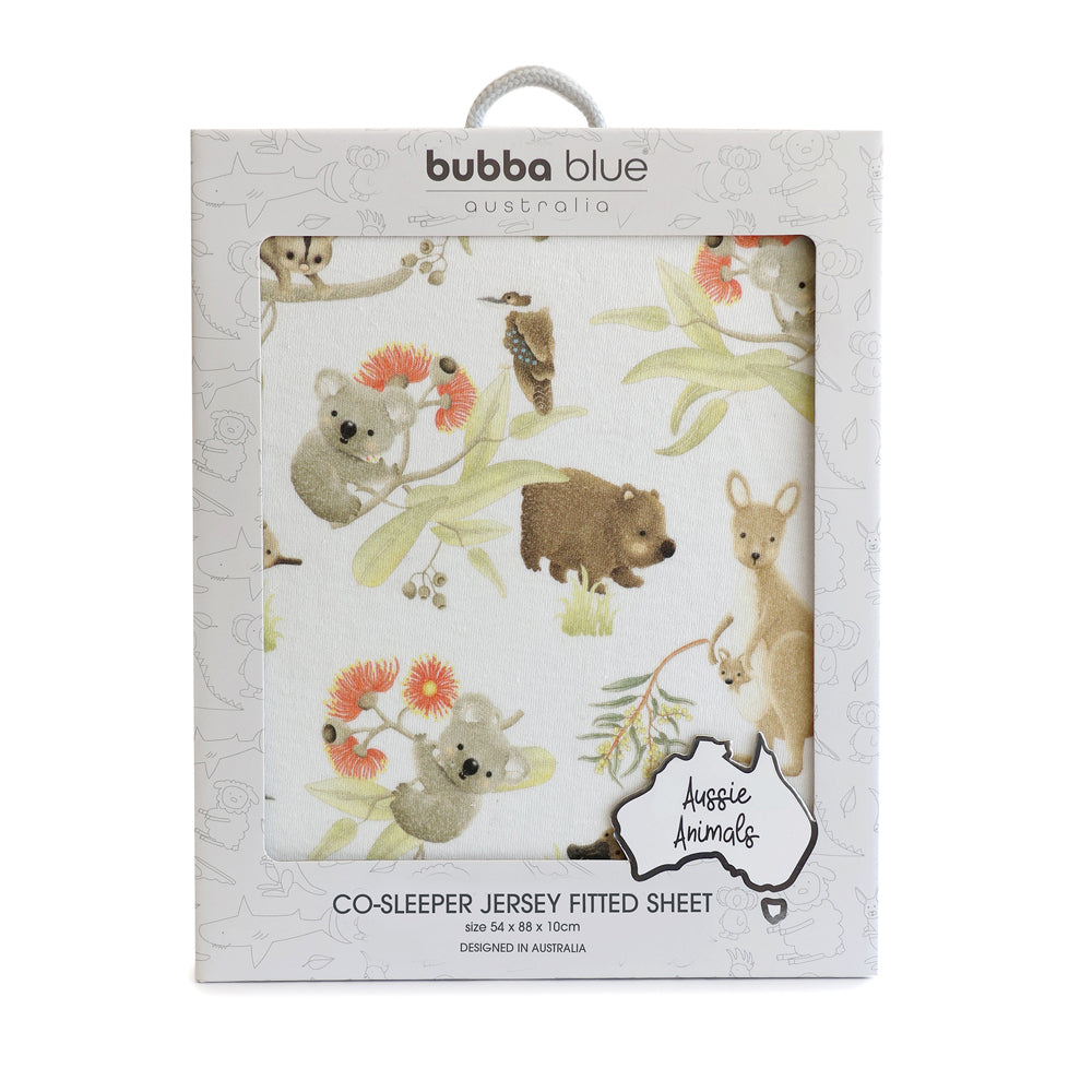 Bubba Blue Aussie Animal Baby/Childrens Co-Sleeper Jersey Fitted Sheet (2 Pack)