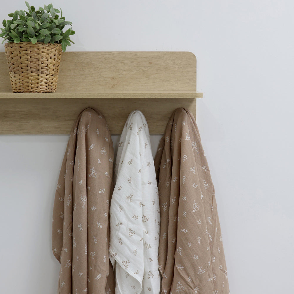 Bubba Blue Organic Cotton Baby/Childrens Muslin Blanket Wraps, Chestnut (3 Pieces) — image 2