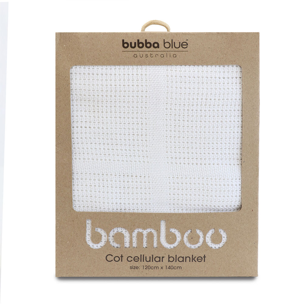 Bubba Blue Bamboo Cot Size Cellular Baby/Newborn/Infant Blanket Bedding