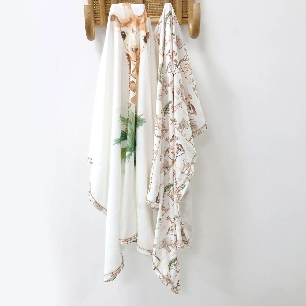 Bubba Blue Bamboo Adventure Soft Jersey Baby/Newborn Swaddle Wraps 80x80cm (2 Pieces) — image 3